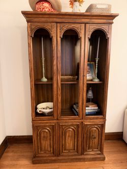 Vintage Wood China Cabinet