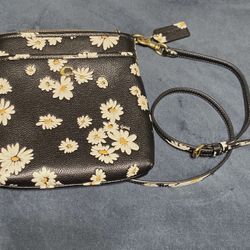 COACH Kitt Floral Print Leather Messenger Crossbody