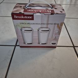 Brookstone 2pk. Insulated Coffee Mugs