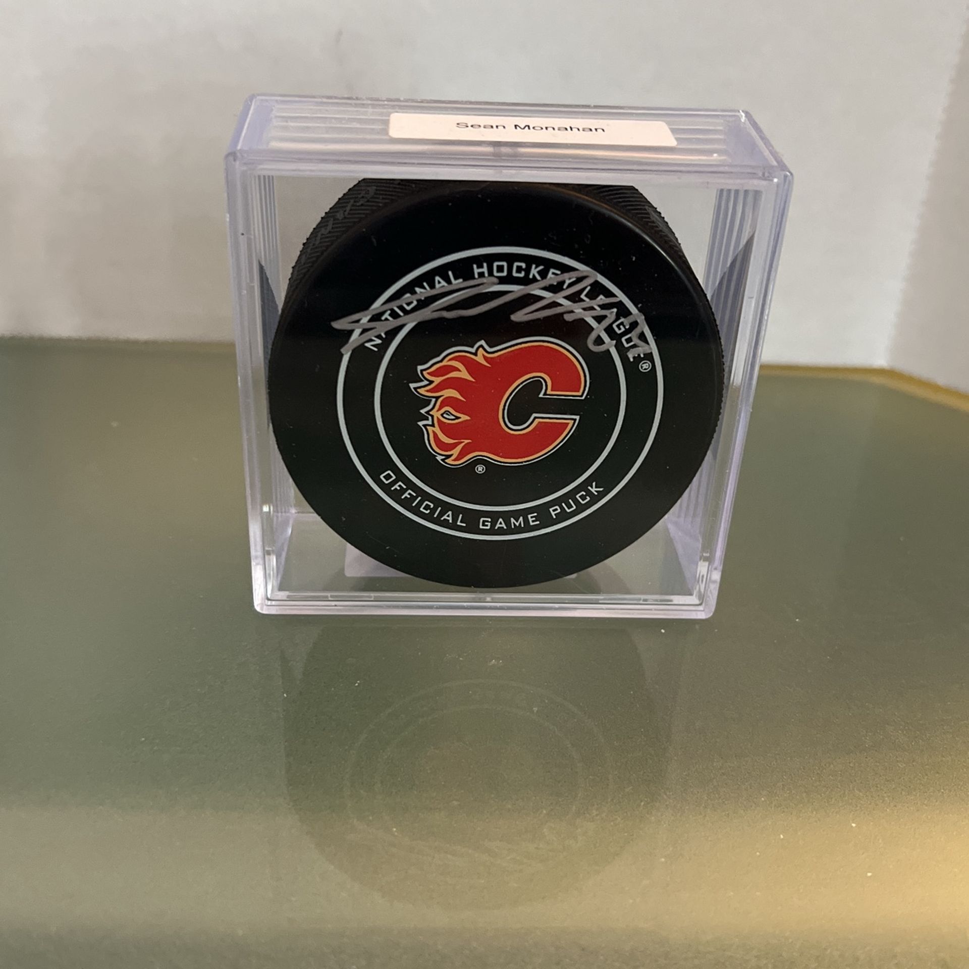 Calgary Flames Sean Monahan Signed Hockey Puck