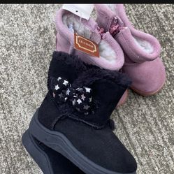 Brand New Baby Boots Pink Size 4 And Black Size 3 Both Pairs Never Been Used 