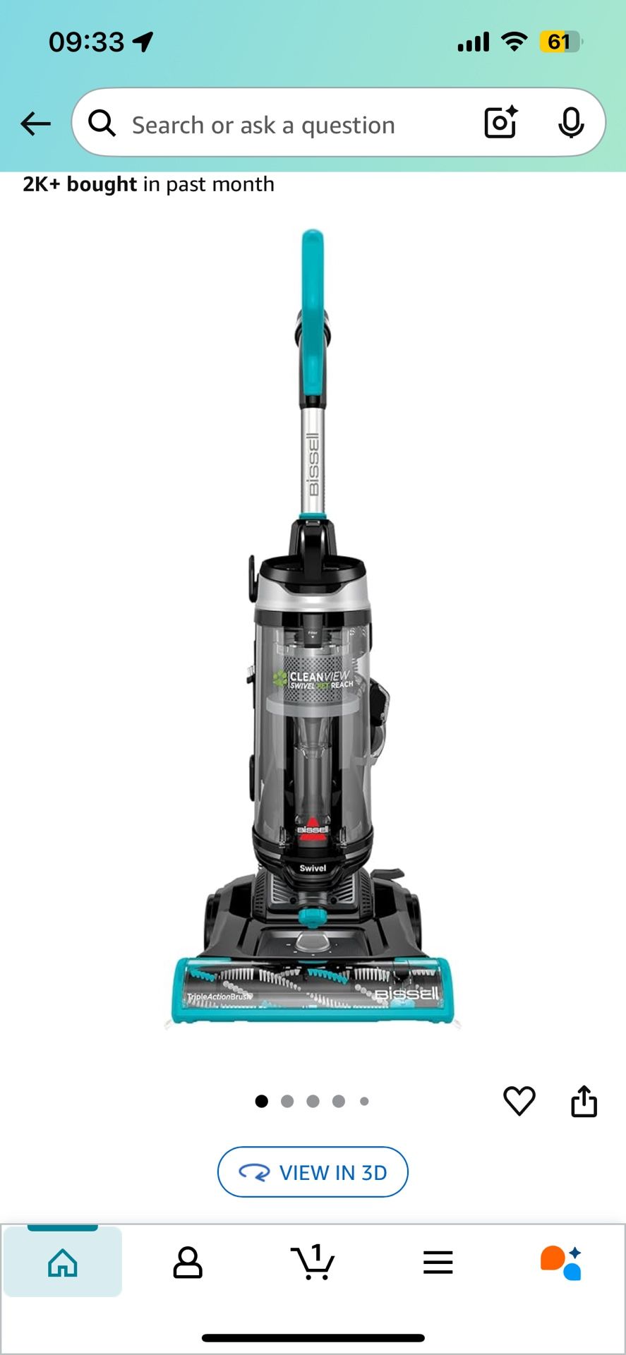 Bissel Vacuum Clean view Swivel w/ Quick Release