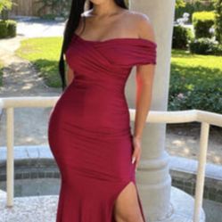 Fashion Nova Burgandy Dress