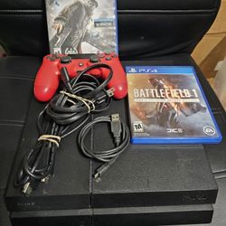 Sony PlayStation 4 PS4 Console Bundle w Watch Dogs & Battlefield 1