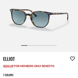 RayBan Elliot Sunglasses NARROW- Polished Yellow & Blue Havana