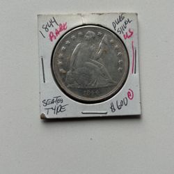 1844 Seated Silver Dollar - RARE