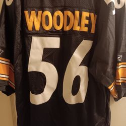 WOODLEY 56 PITTSBURGH STEELERS BLACK JERSEY SIZE 54