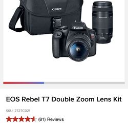 Canon Camera EOS Rebel T7 Double Zoom Lens Kit