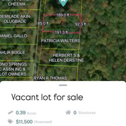 Vacant Lot For Sale 