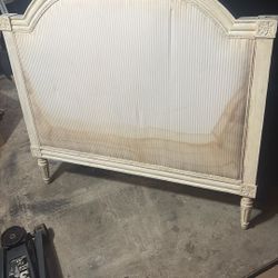 Antique Wooden Head Board Read Description IIV Engraved