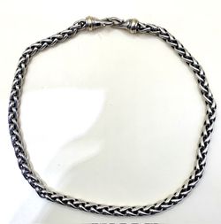 David Yurman 16” Long Silver And 14K Gold Necklace 