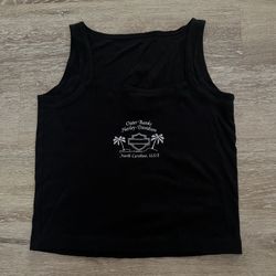 Harley Davidson Square Neck North Carolina Sleeveless Shirt Women’s Sz L Black 