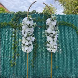 2 Half Arches for Wedding Decor Including Faux Flowers