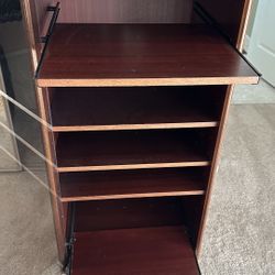 Wood Cabinet Tower With Glass Door