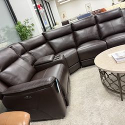 5 Pc Leather Sectional Sofa-Addyson—zero down Payment 