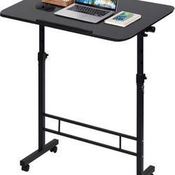 Mobile Laptop Desk, Small Mobile Standing Desk Adjustable Height, Portable