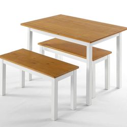 Indoor / Outdoor Table with 2 Benches  - 3 Piece Set