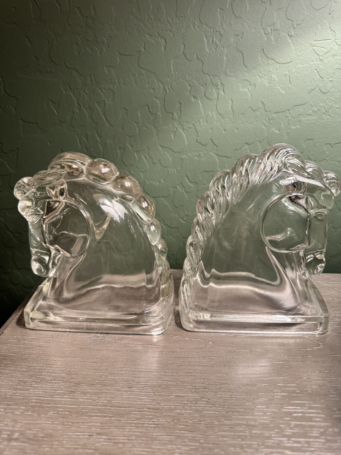 Federal Glass Horse Bookends