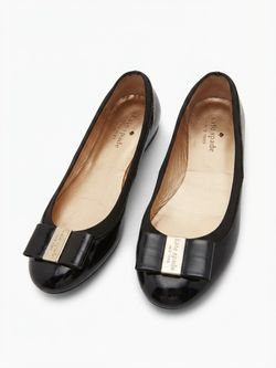 Kate Spade New York Black Patent Leather Bow Ballet Flats - Size [6]