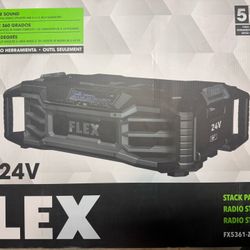 FLEX STACK PACK STACKPACK 24-volt Water Resistant Cordless Bluetooth Jobsite radio