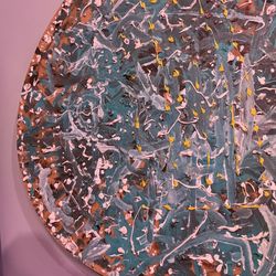 DOWN TO $50-1 DAY ONLY-Massive egg Shaped artwork! British Artist Art Was Originally $4000 A Piece