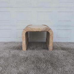 Vintage Post Modern Tessellated Stone & Pencil Bamboo Waterfall Side Table ‼️DELIVERY INCLUDED‼️