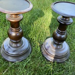 Two Pottery Barn Candle Holders 