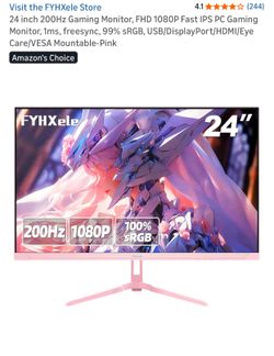 24 inch 200Hz Gaming Monitor, FHD 1080P Fast IPS PC Gaming Monitor, 1ms, freesync, 99% sRGB, USB/DisplayPort/HDMI/Eye Care/VESA Mountable