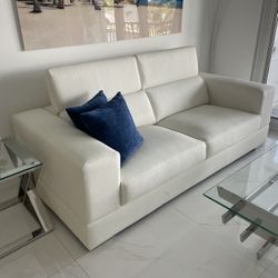 White Leather Sofa