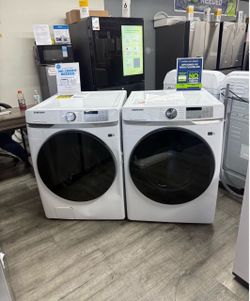 SAMSUNG 4.5 CU FT SMART STACKABLE FRONT LOAD WASHER W/ STEAM & 7.5 CU FT GAS DRYER SET 🔥