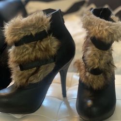 Stylish fur boots