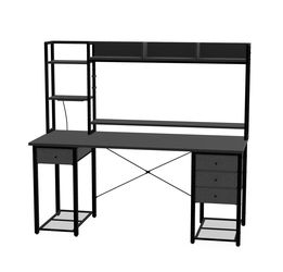MOVING SALE! Black multi drawer Computer Desk