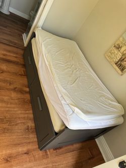 BRIMNES Daybed frame with 2 drawers, gray Twin size $80