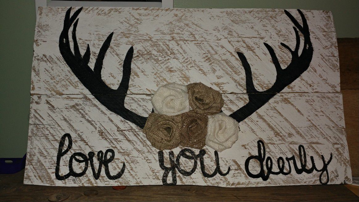 Love you deerly pallet sign