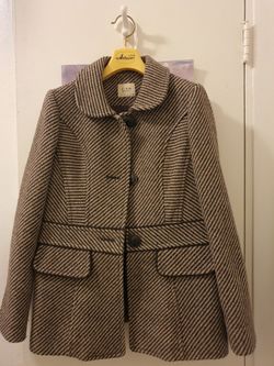 Women's Wool Blend Tweed Jacket / Coat (Medium)