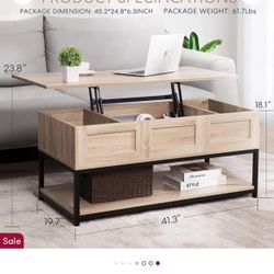 New Unopened Box Lift Top Coffee Table 