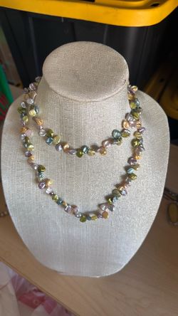 Flat water pearls necklace