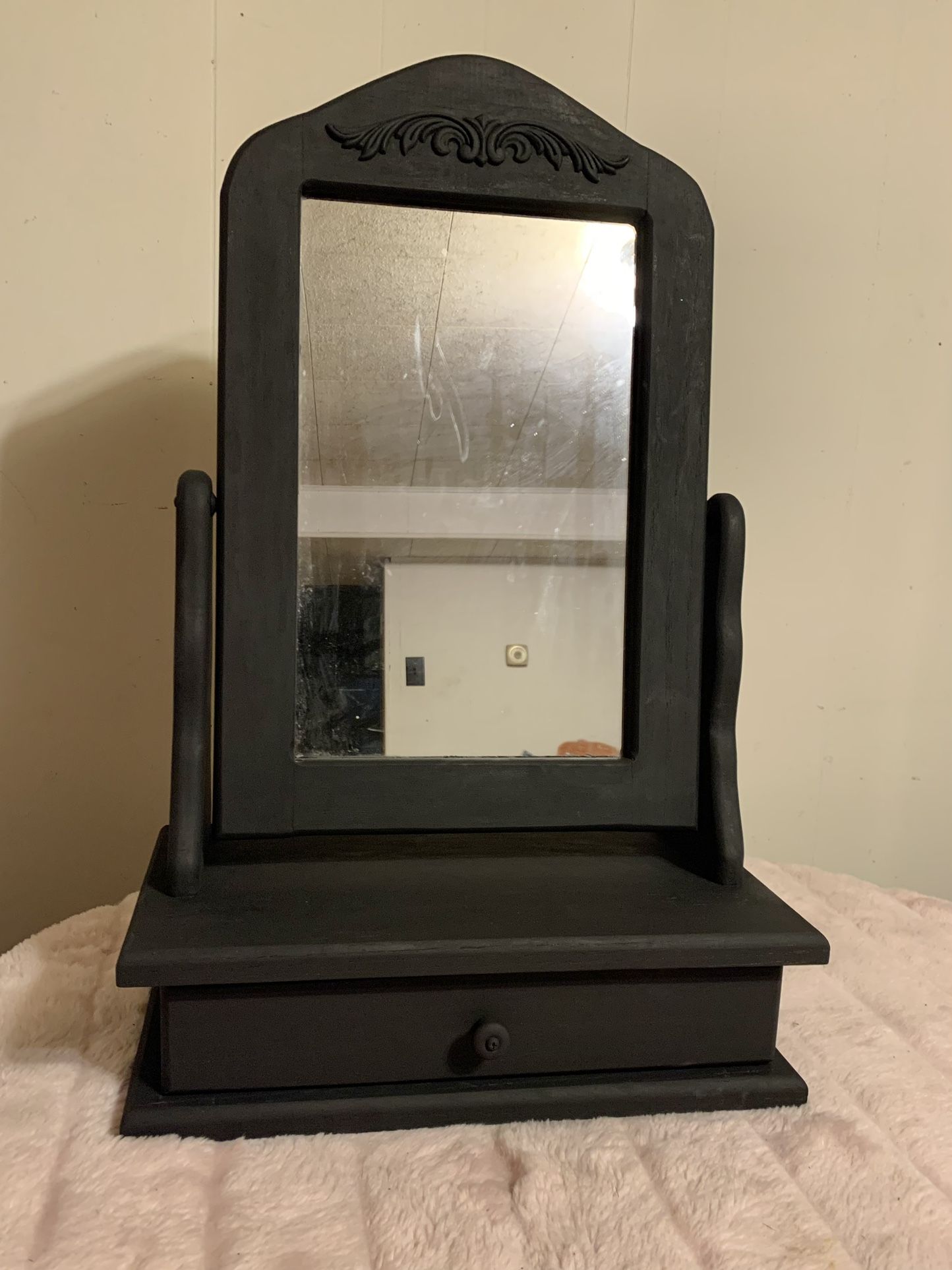 Repainted Small Wood Vanity Mirror