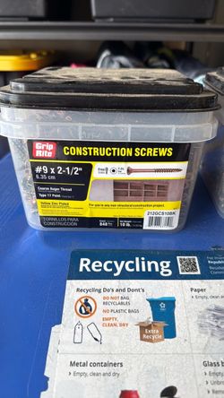 #9 x 2 1/2” construction screws
