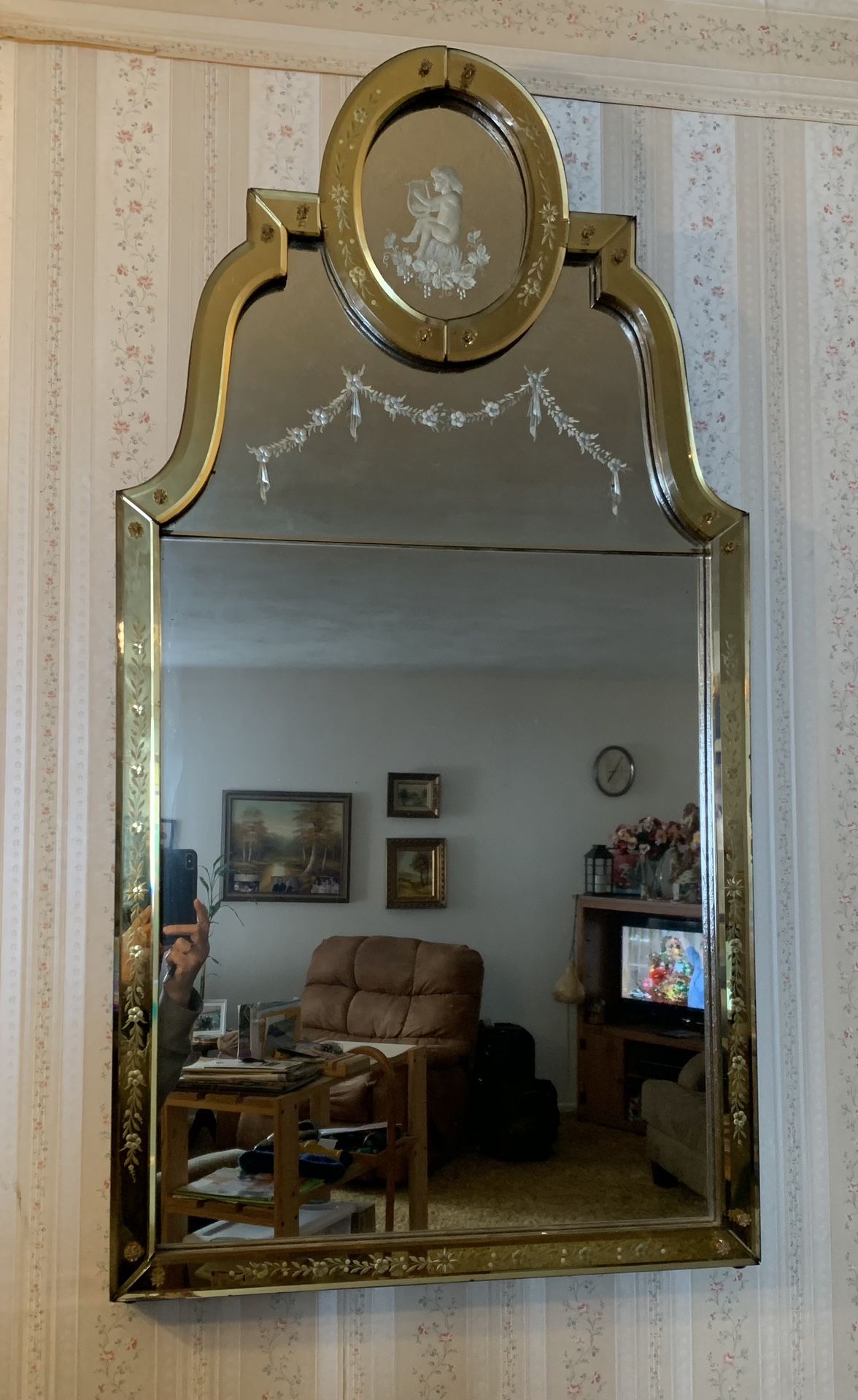 Antique Angel mirror