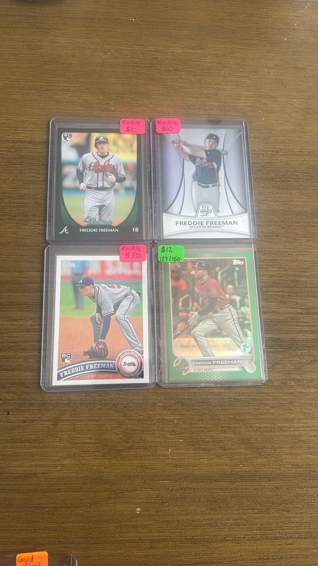 Freddie Freeman 4 Card Rookie Lot