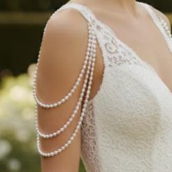 Handmade pearl epaulettes (wedding dress / bridal) 