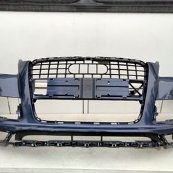 2007 2008 2009 Audi Q7 SQ7 OEM Front Bumper Cover BLUE VERY GOOD All tabs 4L0807437
