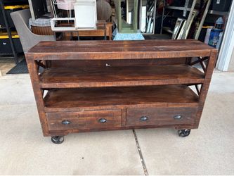 Industrial style wood cabinet
