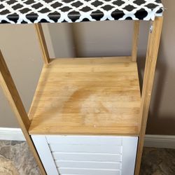 Bamboo Batheroom Floor Cabinet Shelf and Single Door 