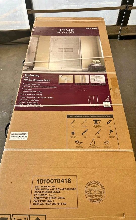 48โ W ร 74 H Frameless Pivot Shower Door โ Brand New โ $400 OBO