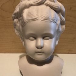 Vintage 1965 Signed Maiden Home Decor Statue Head