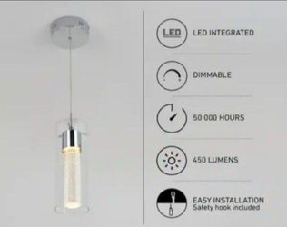 Artika 11.5" X 4" LED Penant Light With Bubble Glass