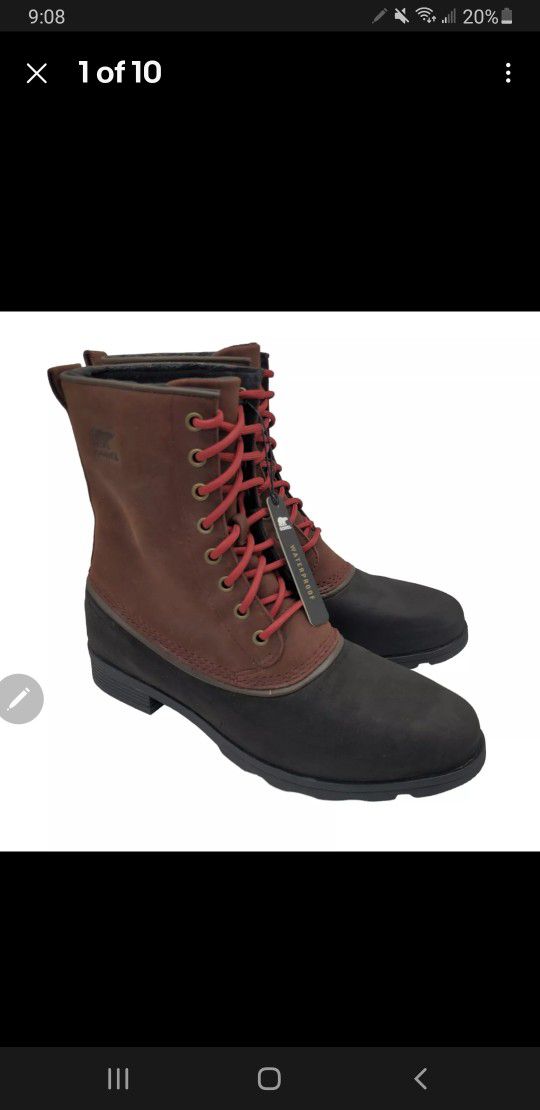 SOREL NEW 'Emelie 1964' Womens Brown Suede Waterproof Boots Size US 10.5 M $160