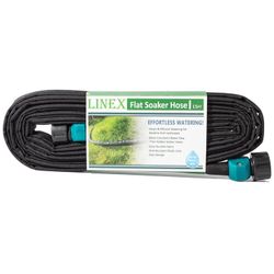 LINEX Garden Flat Soaker Hose  50FT (25ft 2 pack), Black